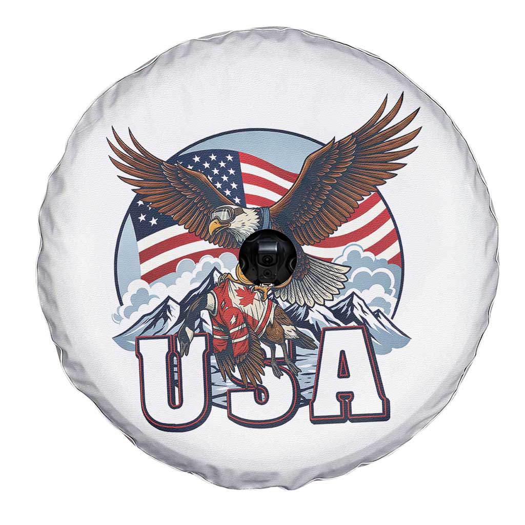 USA 1980 2026 American Eagle vs Canada Loon Spare Tire Cover Vintage Champs Retro Game Day Hockey Sports Fan