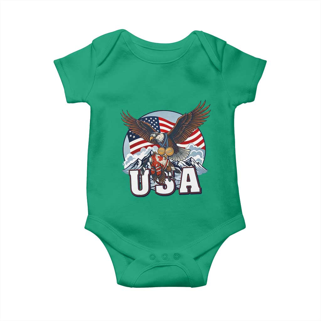 USA 1980 2026 American Eagle vs Canada Loon Baby Onesie Vintage Champs Retro Game Day Hockey Sports Fan
