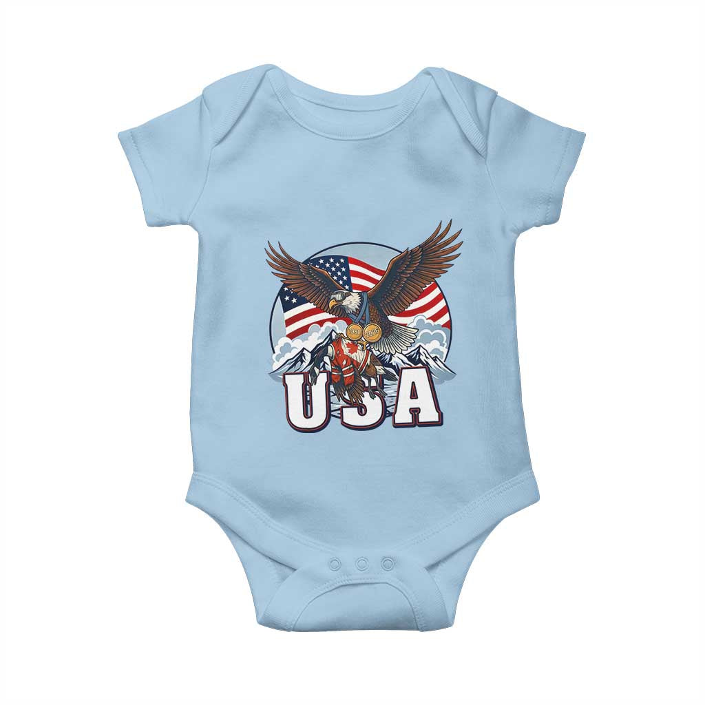 USA 1980 2026 American Eagle vs Canada Loon Baby Onesie Vintage Champs Retro Game Day Hockey Sports Fan