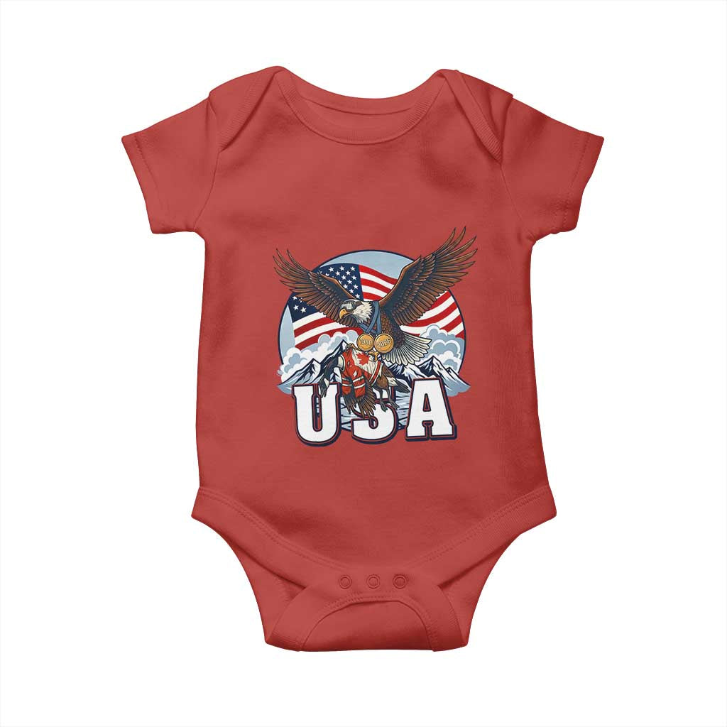 USA 1980 2026 American Eagle vs Canada Loon Baby Onesie Vintage Champs Retro Game Day Hockey Sports Fan