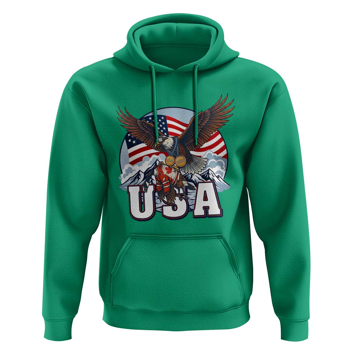 USA 1980 2026 American Eagle vs Canada Loon Hoodie Vintage Champs Retro Game Day Hockey Sports Fan