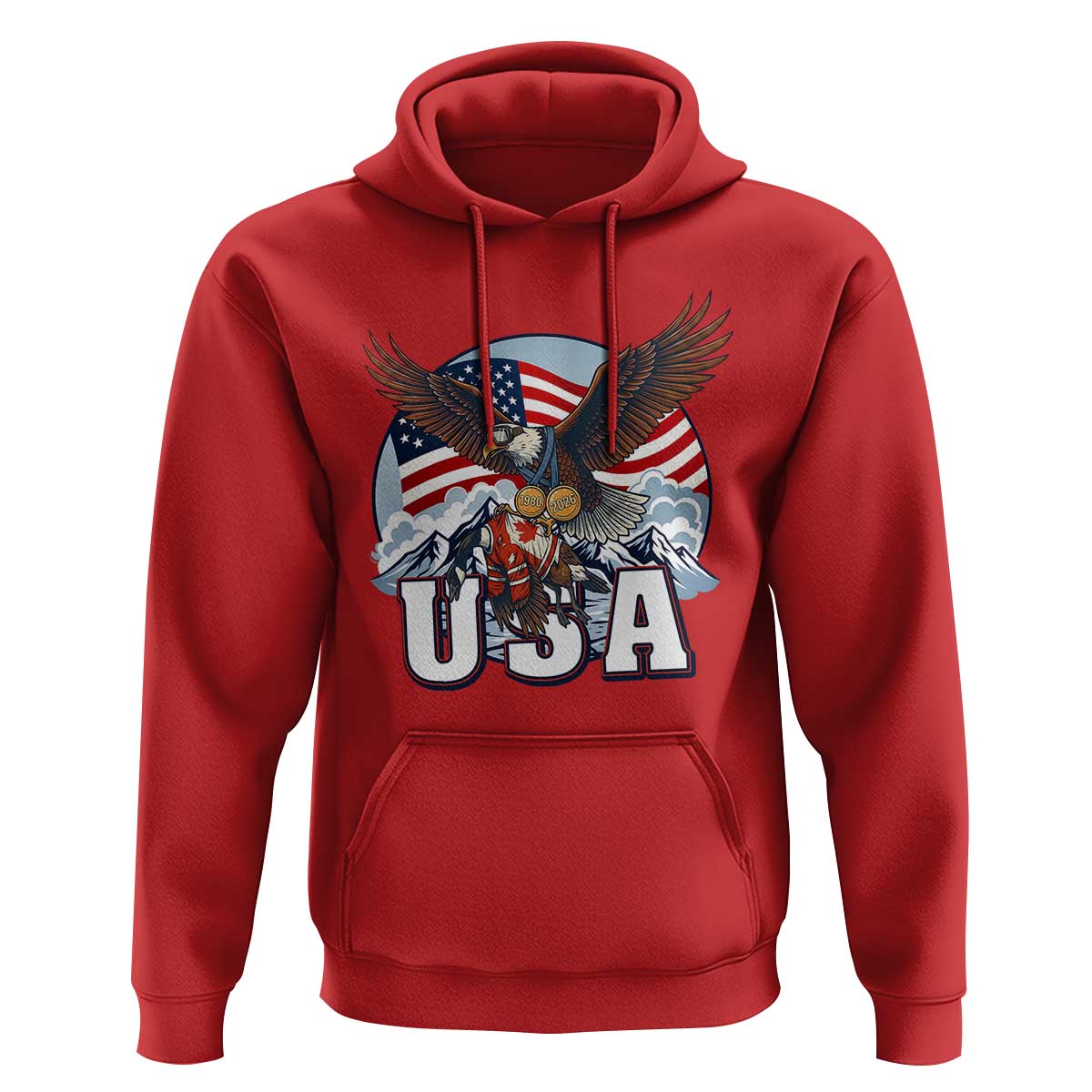 USA 1980 2026 American Eagle vs Canada Loon Hoodie Vintage Champs Retro Game Day Hockey Sports Fan