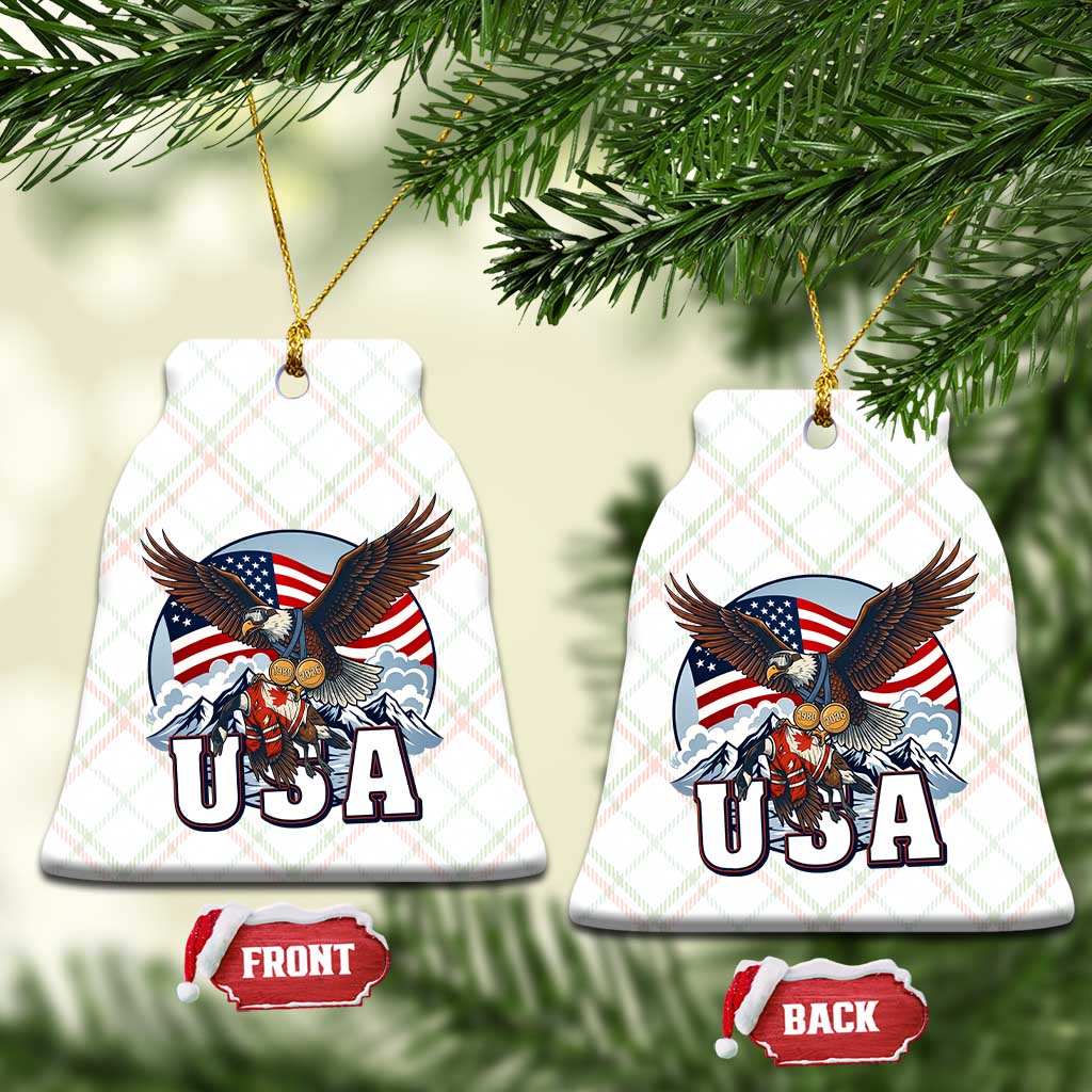 USA 1980 2026 American Eagle vs Canada Loon Ceramic Ornament Vintage Champs Retro Game Day Hockey Sports Fan
