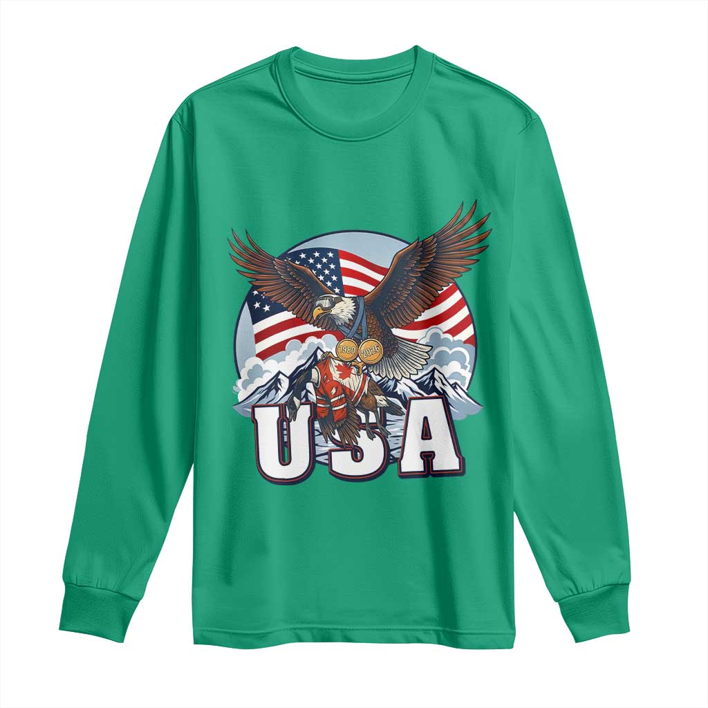 USA 1980 2026 American Eagle vs Canada Loon Long Sleeve Shirt Vintage Champs Retro Game Day Hockey Sports Fan
