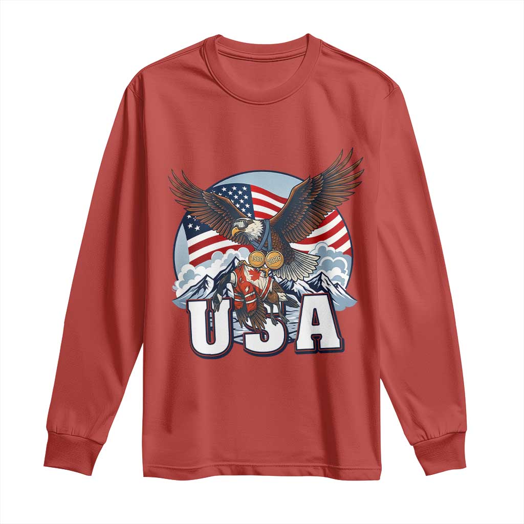 USA 1980 2026 American Eagle vs Canada Loon Long Sleeve Shirt Vintage Champs Retro Game Day Hockey Sports Fan