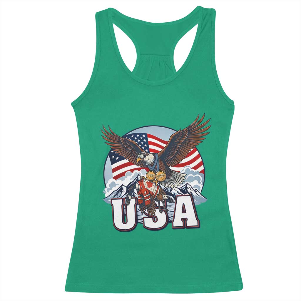 USA 1980 2026 American Eagle vs Canada Loon Racerback Tank Top Vintage Champs Retro Game Day Hockey Sports Fan