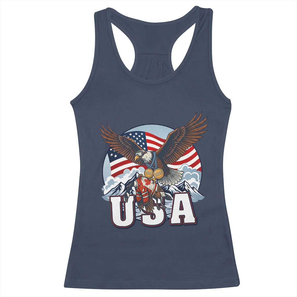 USA 1980 2026 American Eagle vs Canada Loon Racerback Tank Top Vintage Champs Retro Game Day Hockey Sports Fan