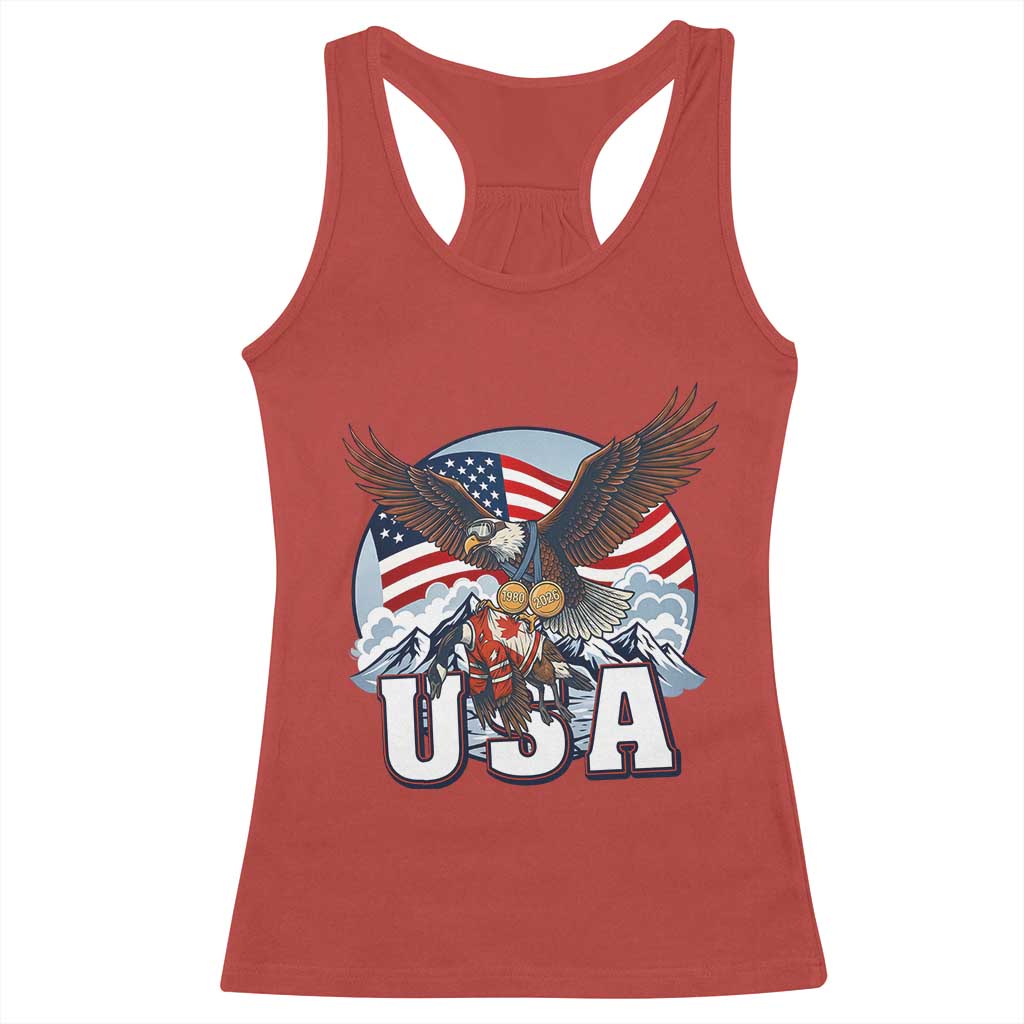 USA 1980 2026 American Eagle vs Canada Loon Racerback Tank Top Vintage Champs Retro Game Day Hockey Sports Fan