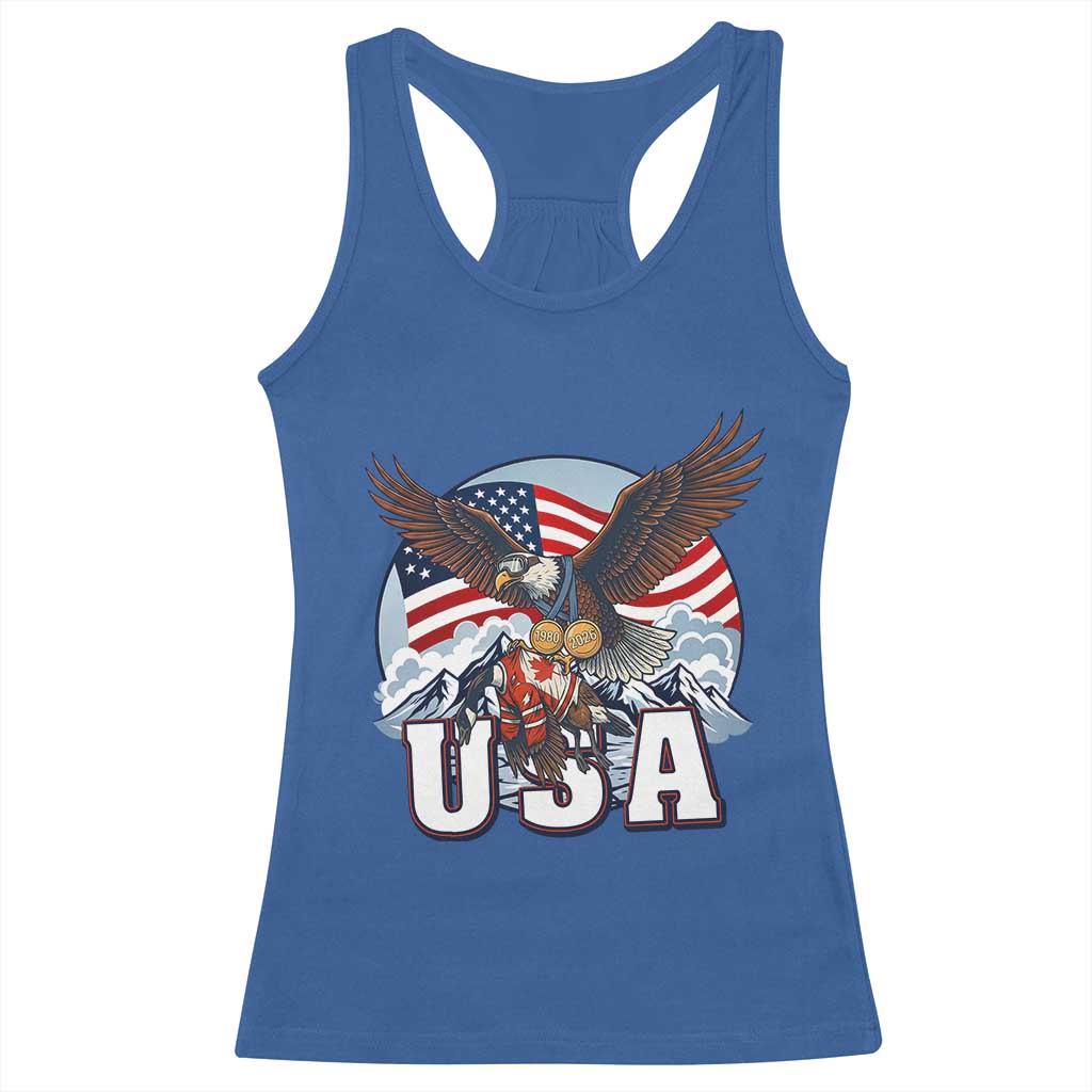 USA 1980 2026 American Eagle vs Canada Loon Racerback Tank Top Vintage Champs Retro Game Day Hockey Sports Fan