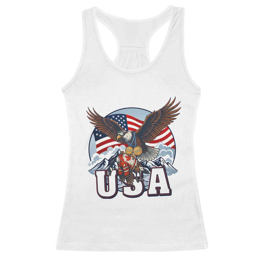 USA 1980 2026 American Eagle vs Canada Loon Racerback Tank Top Vintage Champs Retro Game Day Hockey Sports Fan