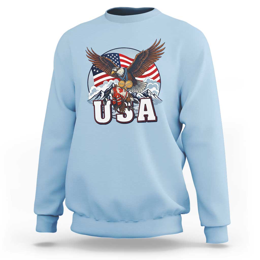 USA 1980 2026 American Eagle vs Canada Loon Sweatshirt Vintage Champs Retro Game Day Hockey Sports Fan
