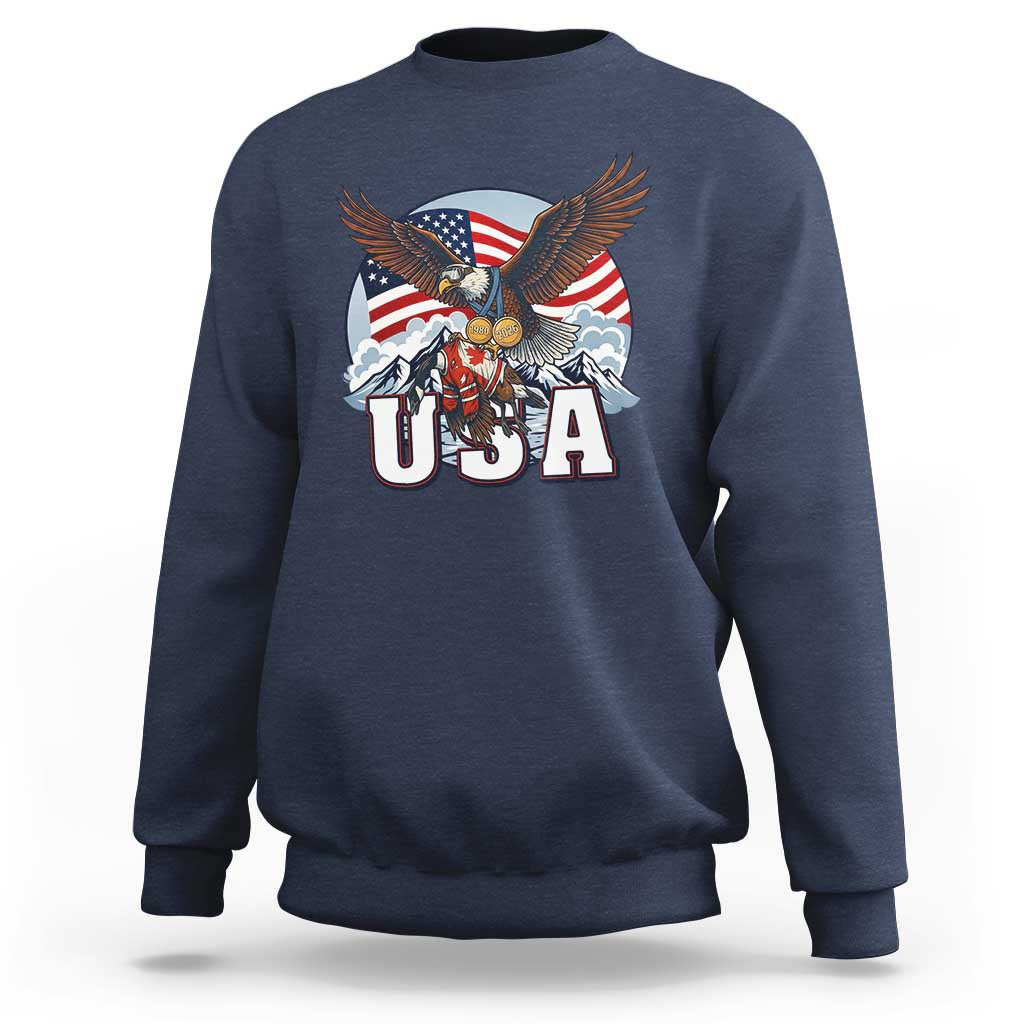 USA 1980 2026 American Eagle vs Canada Loon Sweatshirt Vintage Champs Retro Game Day Hockey Sports Fan