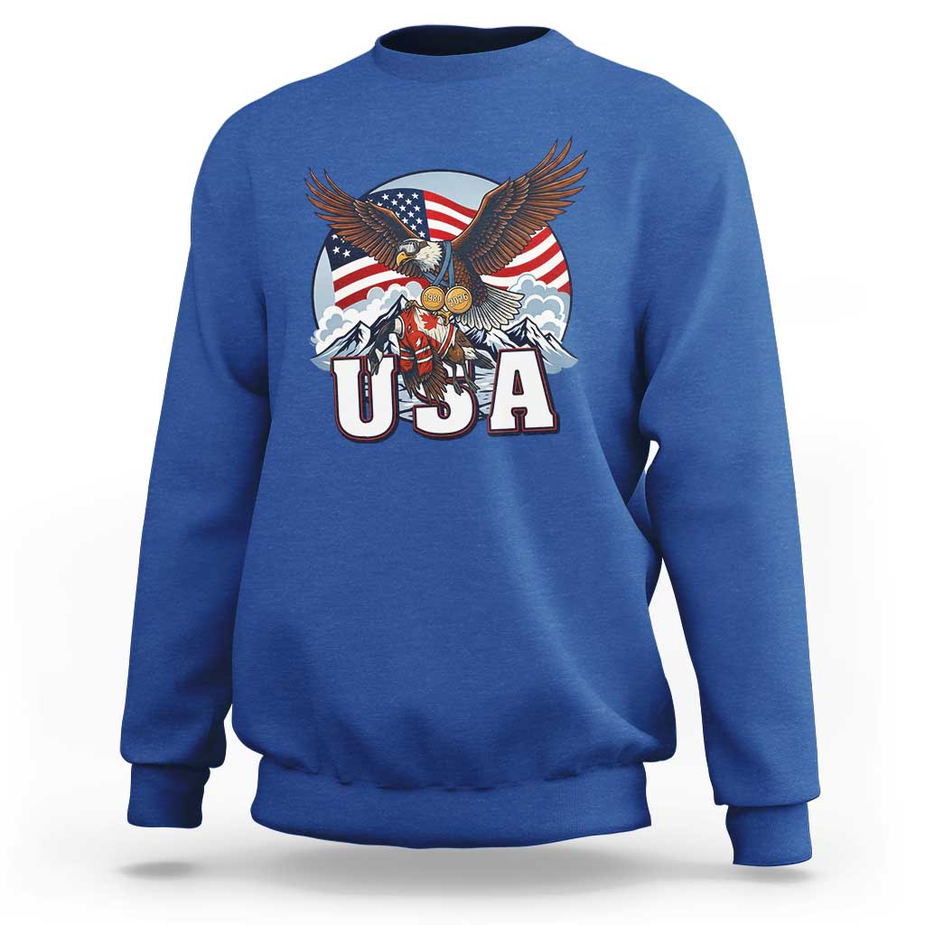 USA 1980 2026 American Eagle vs Canada Loon Sweatshirt Vintage Champs Retro Game Day Hockey Sports Fan