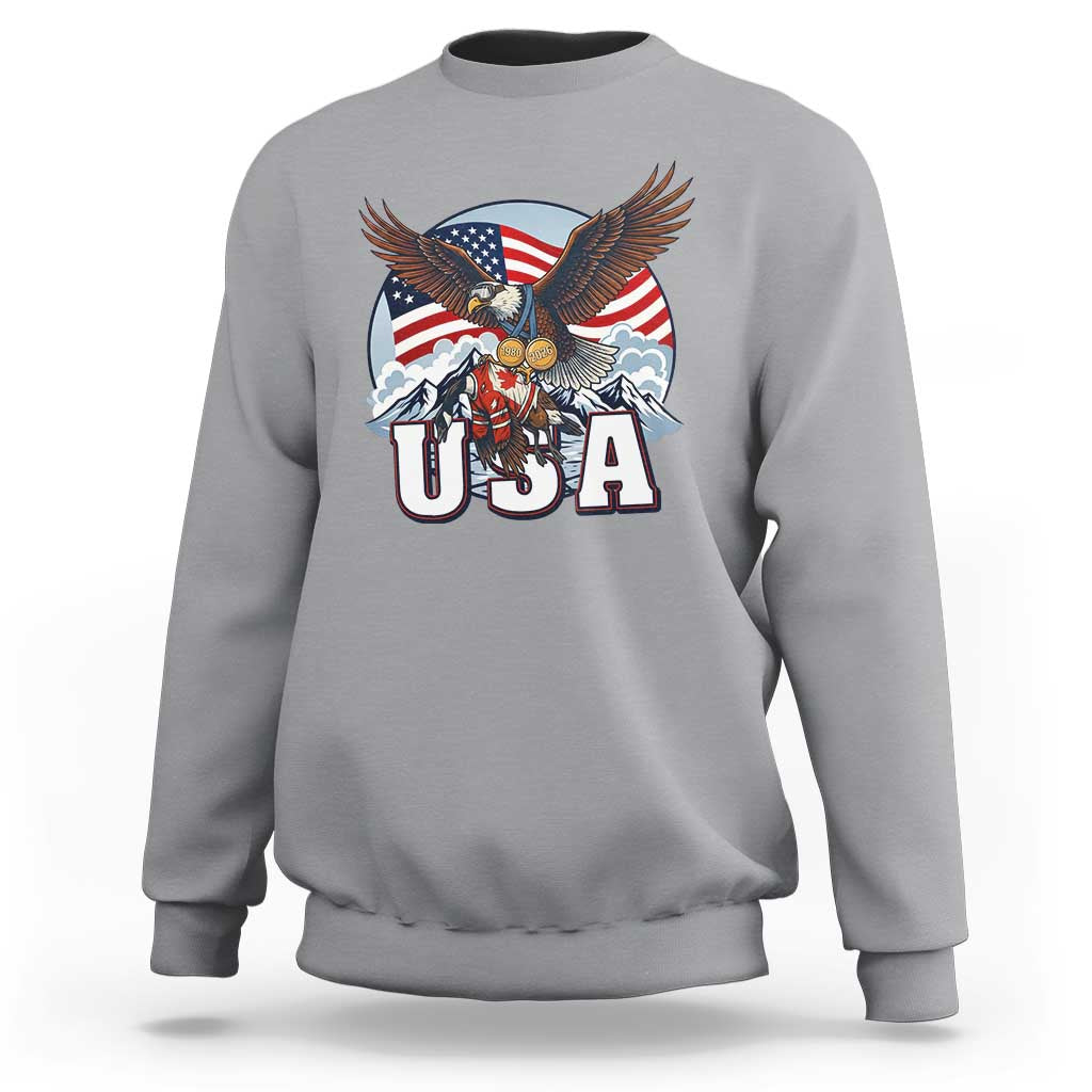 USA 1980 2026 American Eagle vs Canada Loon Sweatshirt Vintage Champs Retro Game Day Hockey Sports Fan
