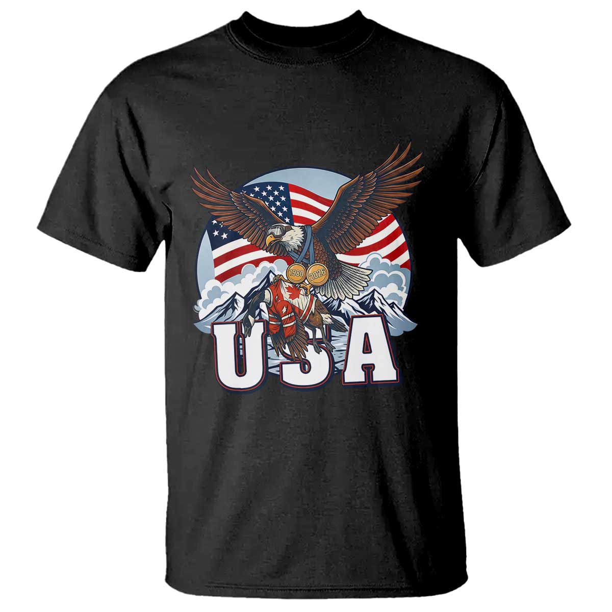 USA 1980 2026 American Eagle vs Canada Loon T Shirt Vintage Champs Retro Game Day Hockey Sports Fan