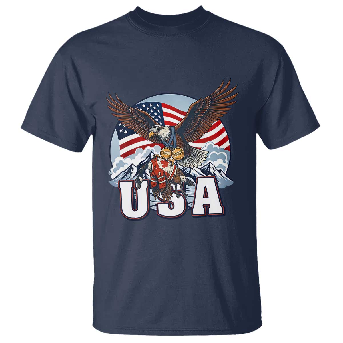 USA 1980 2026 American Eagle vs Canada Loon T Shirt Vintage Champs Retro Game Day Hockey Sports Fan