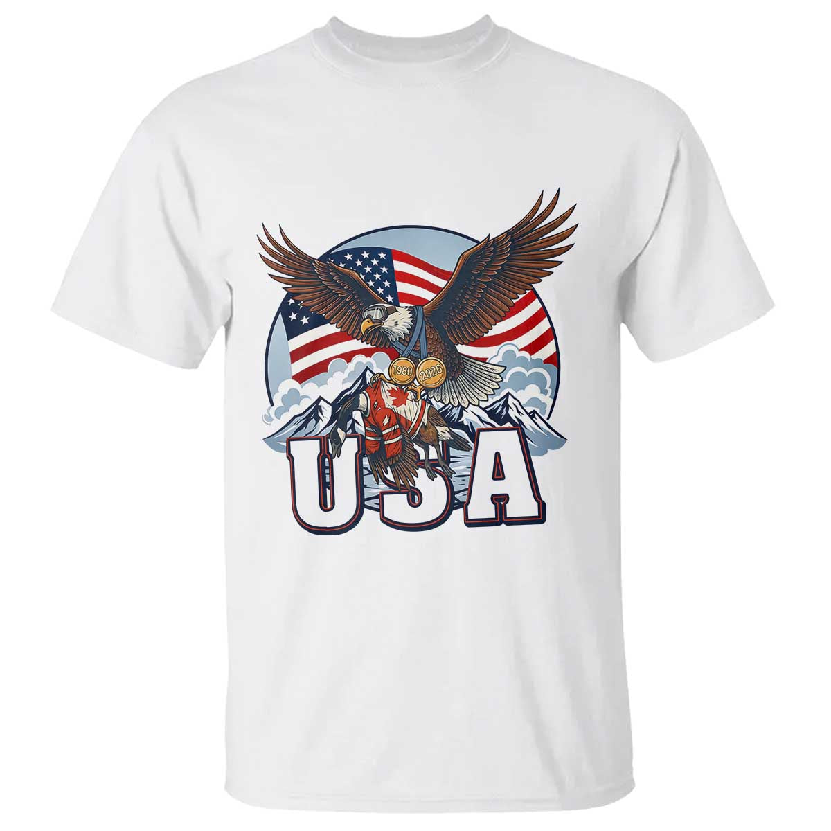 USA 1980 2026 American Eagle vs Canada Loon T Shirt Vintage Champs Retro Game Day Hockey Sports Fan