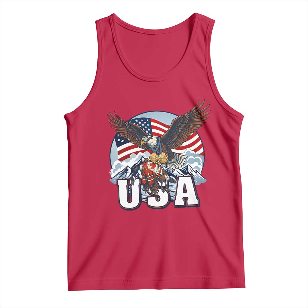 USA 1980 2026 American Eagle vs Canada Loon Tank Top Vintage Champs Retro Game Day Hockey Sports Fan