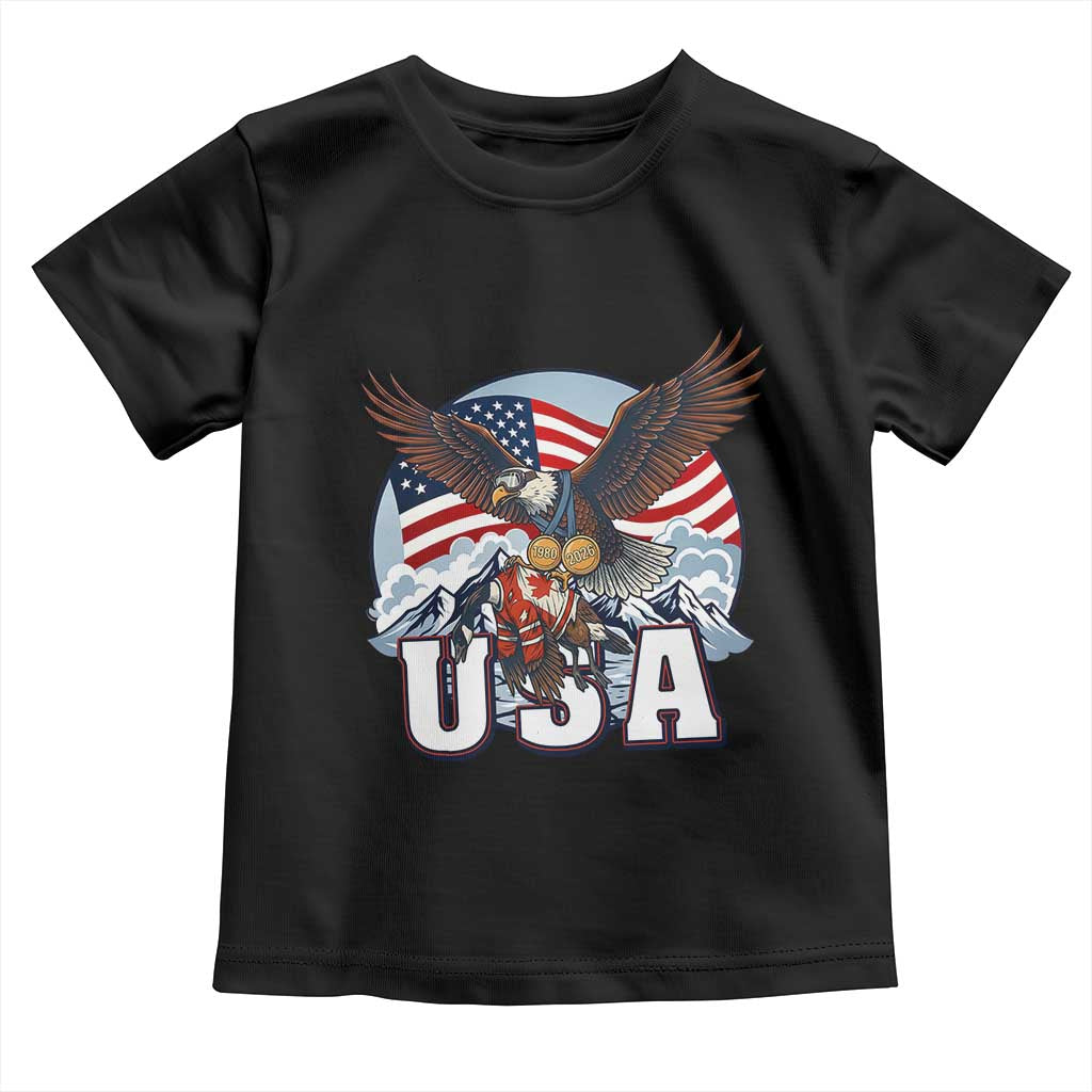 USA 1980 2026 American Eagle vs Canada Loon Toddler T Shirt Vintage Champs Retro Game Day Hockey Sports Fan