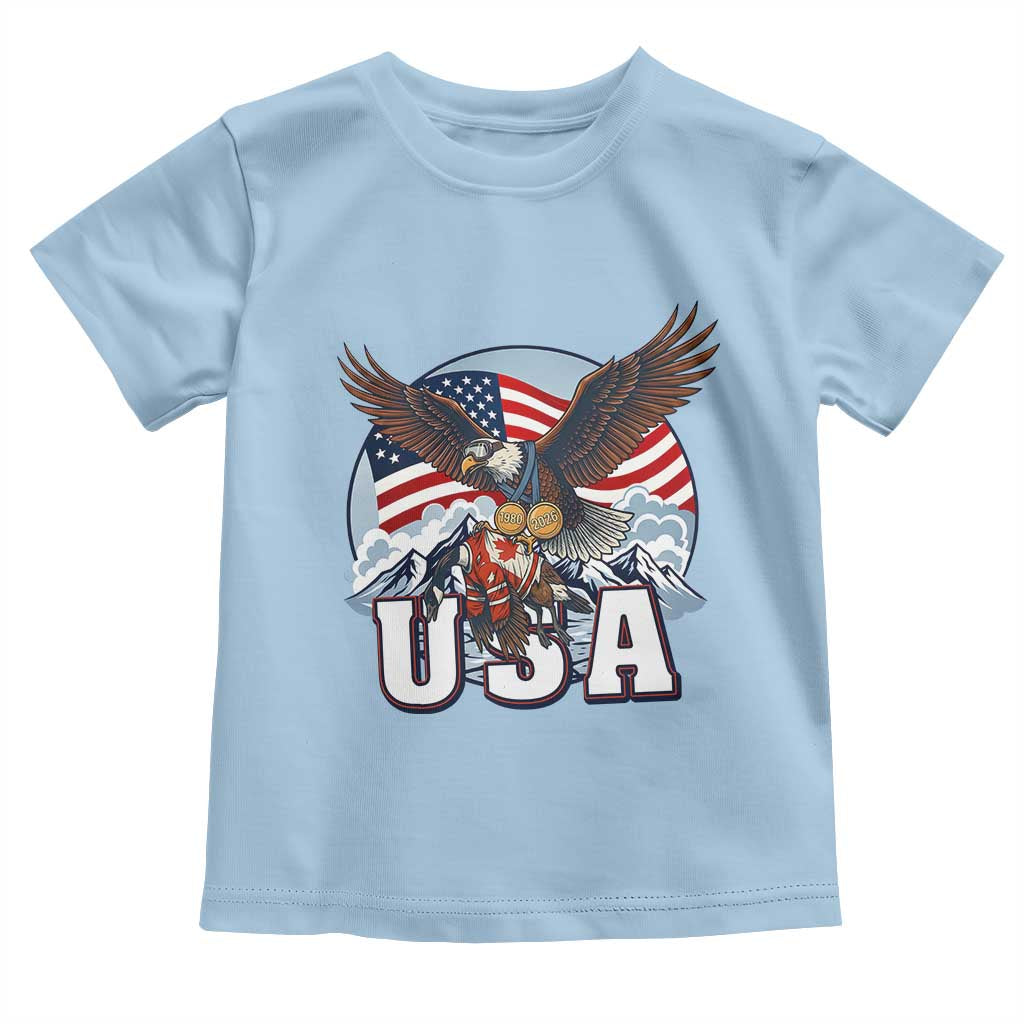USA 1980 2026 American Eagle vs Canada Loon Toddler T Shirt Vintage Champs Retro Game Day Hockey Sports Fan