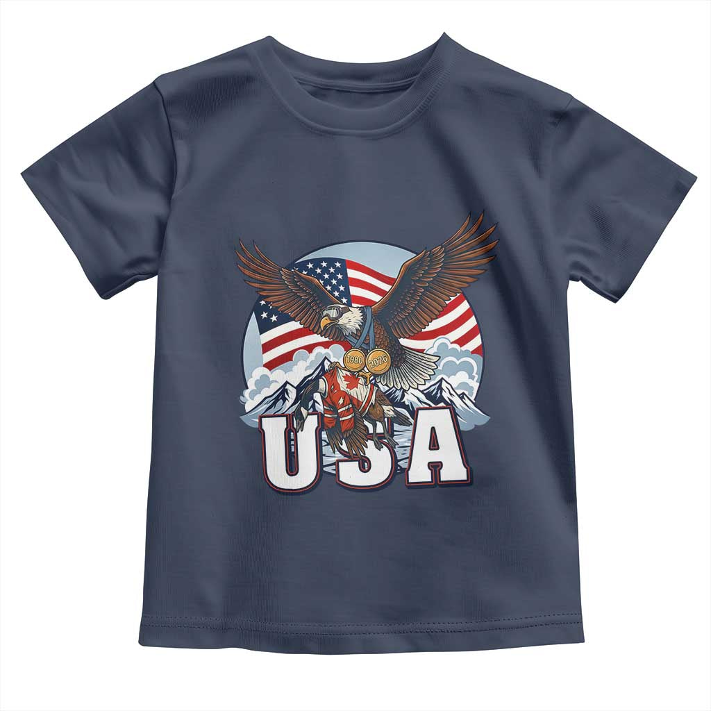 USA 1980 2026 American Eagle vs Canada Loon Toddler T Shirt Vintage Champs Retro Game Day Hockey Sports Fan