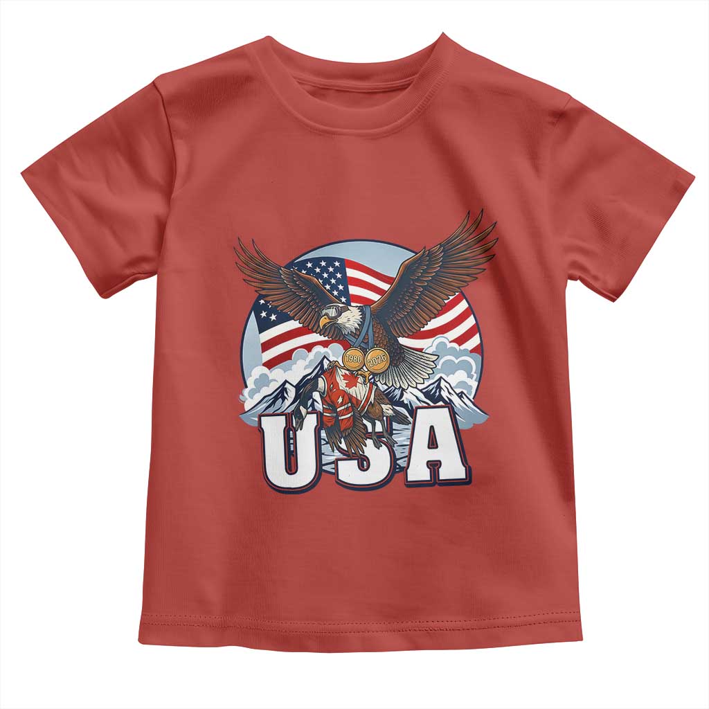 USA 1980 2026 American Eagle vs Canada Loon Toddler T Shirt Vintage Champs Retro Game Day Hockey Sports Fan