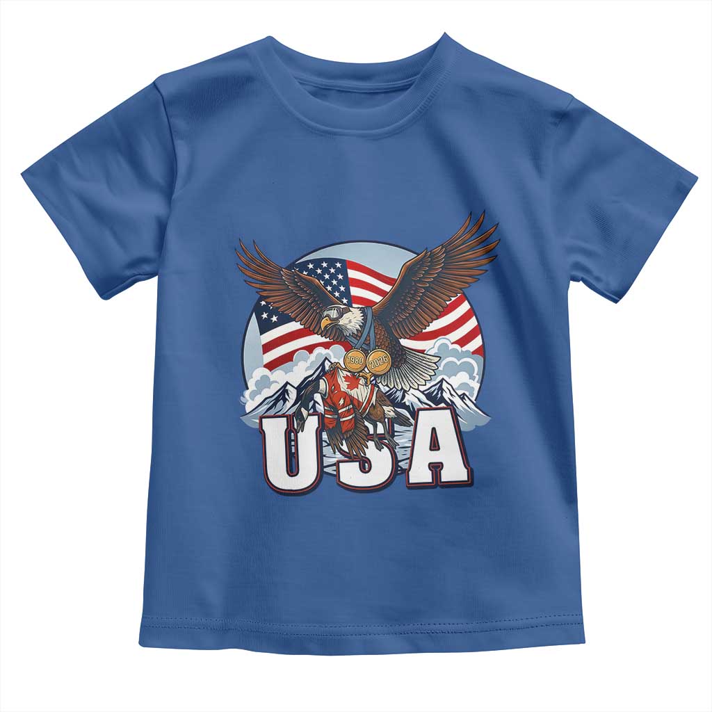 USA 1980 2026 American Eagle vs Canada Loon Toddler T Shirt Vintage Champs Retro Game Day Hockey Sports Fan
