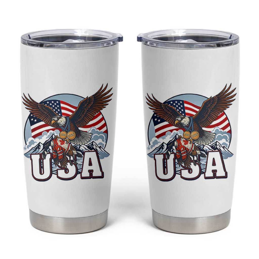USA 1980 2026 American Eagle vs Canada Loon Tumbler Cup Vintage Champs Retro Game Day Hockey Sports Fan