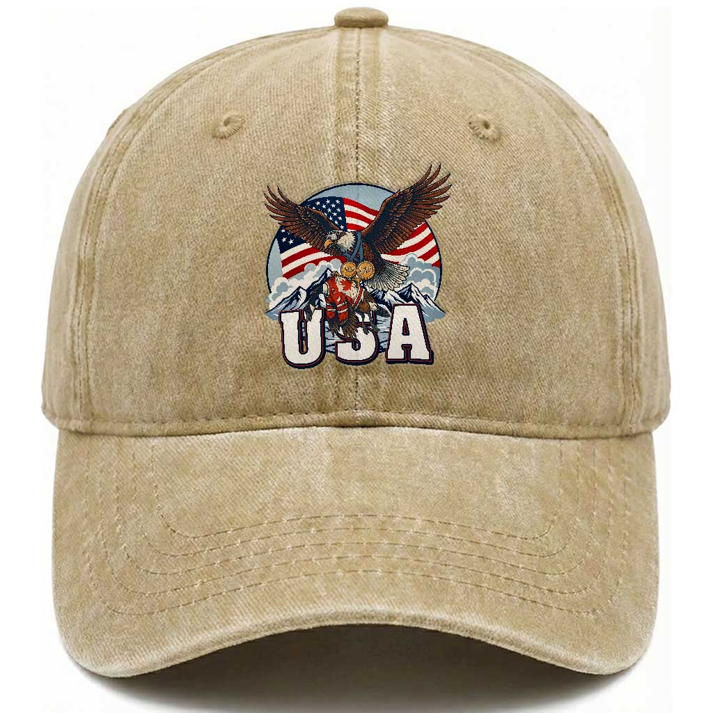 USA 1980 2026 American Eagle vs Canada Loon Washed Cotton Baseball Cap Vintage Champs Retro Game Day Hockey Sports Fan