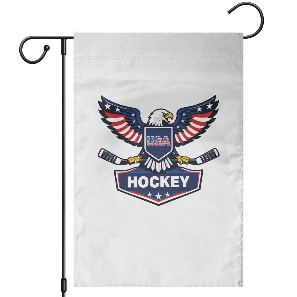 Screaming American Eagle Hockey Pride Graphic Garden Flag Proud USA Ice Sticks Sports Fan