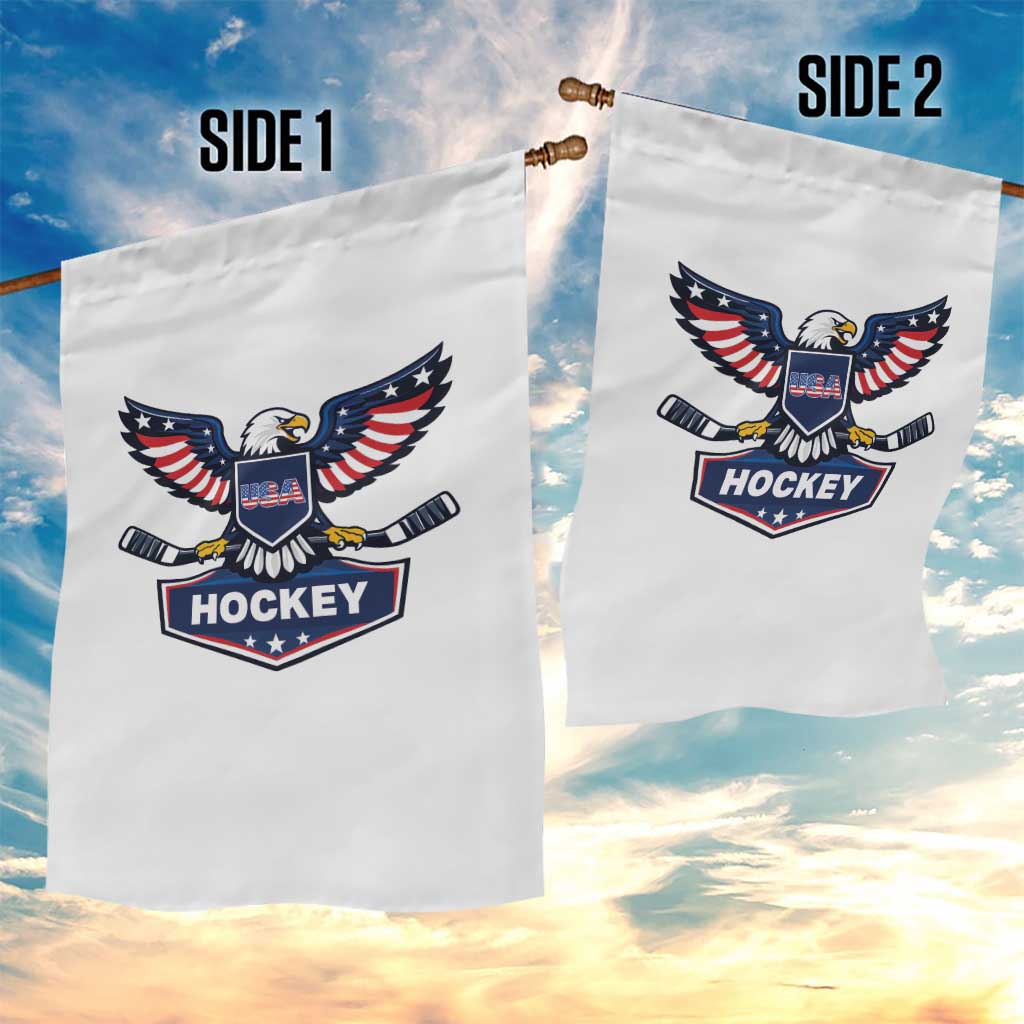 Screaming American Eagle Hockey Pride Graphic Garden Flag Proud USA Ice Sticks Sports Fan