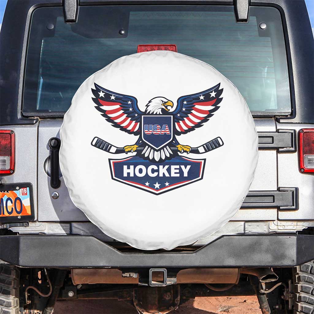 Screaming American Eagle Hockey Pride Graphic Spare Tire Cover Proud USA Ice Sticks Sports Fan