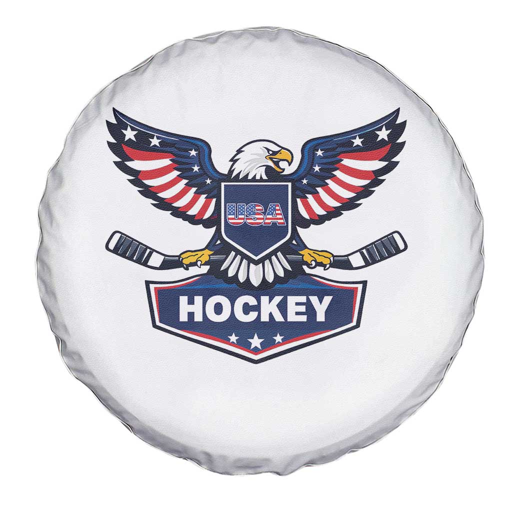 Screaming American Eagle Hockey Pride Graphic Spare Tire Cover Proud USA Ice Sticks Sports Fan