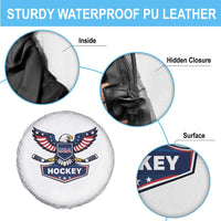 Screaming American Eagle Hockey Pride Graphic Spare Tire Cover Proud USA Ice Sticks Sports Fan
