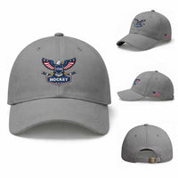Screaming American Eagle Hockey Pride Graphic Baseball Cap Proud USA Ice Sticks Sports Fan