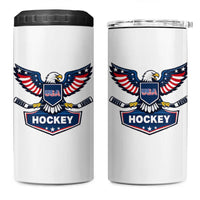 Screaming American Eagle Hockey Pride Graphic 4 in 1 Can Cooler Tumbler Proud USA Ice Sticks Sports Fan