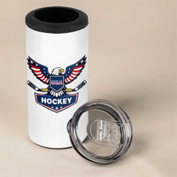 Screaming American Eagle Hockey Pride Graphic 4 in 1 Can Cooler Tumbler Proud USA Ice Sticks Sports Fan