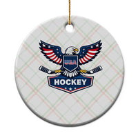 Screaming American Eagle Hockey Pride Graphic Ceramic Ornament Proud USA Ice Sticks Sports Fan