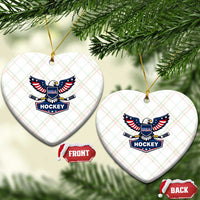 Screaming American Eagle Hockey Pride Graphic Ceramic Ornament Proud USA Ice Sticks Sports Fan