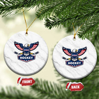 Screaming American Eagle Hockey Pride Graphic Ceramic Ornament Proud USA Ice Sticks Sports Fan
