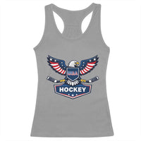 Screaming American Eagle Hockey Pride Graphic Racerback Tank Top Proud USA Ice Sticks Sports Fan