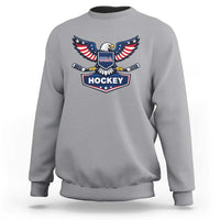Screaming American Eagle Hockey Pride Graphic Sweatshirt Proud USA Ice Sticks Sports Fan