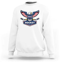 Screaming American Eagle Hockey Pride Graphic Sweatshirt Proud USA Ice Sticks Sports Fan