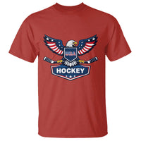 Screaming American Eagle Hockey Pride Graphic T Shirt Proud USA Ice Sticks Sports Fan