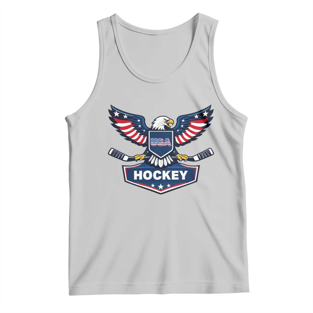 Screaming American Eagle Hockey Pride Graphic Tank Top Proud USA Ice Sticks Sports Fan
