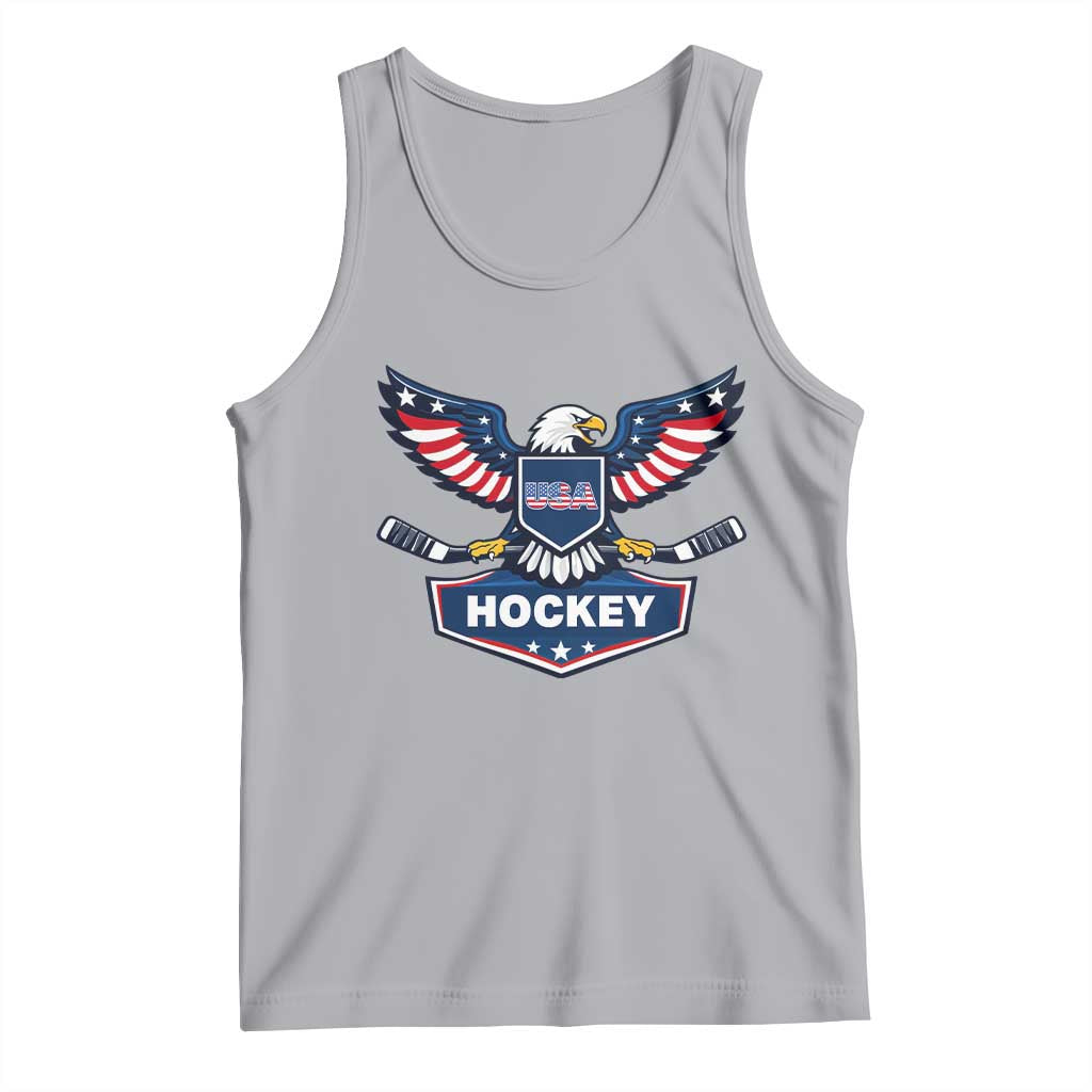 Screaming American Eagle Hockey Pride Graphic Tank Top Proud USA Ice Sticks Sports Fan