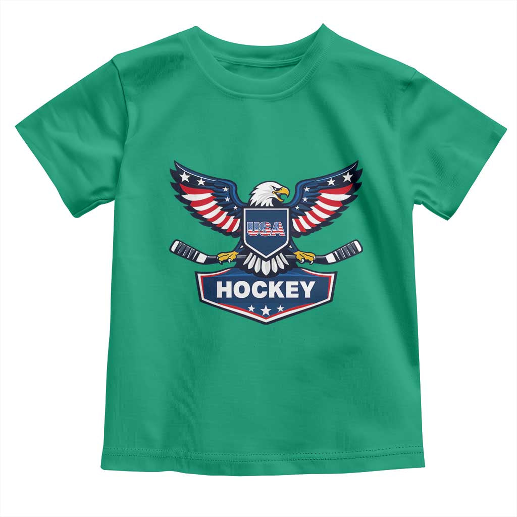 Screaming American Eagle Hockey Pride Graphic Toddler T Shirt Proud USA Ice Sticks Sports Fan