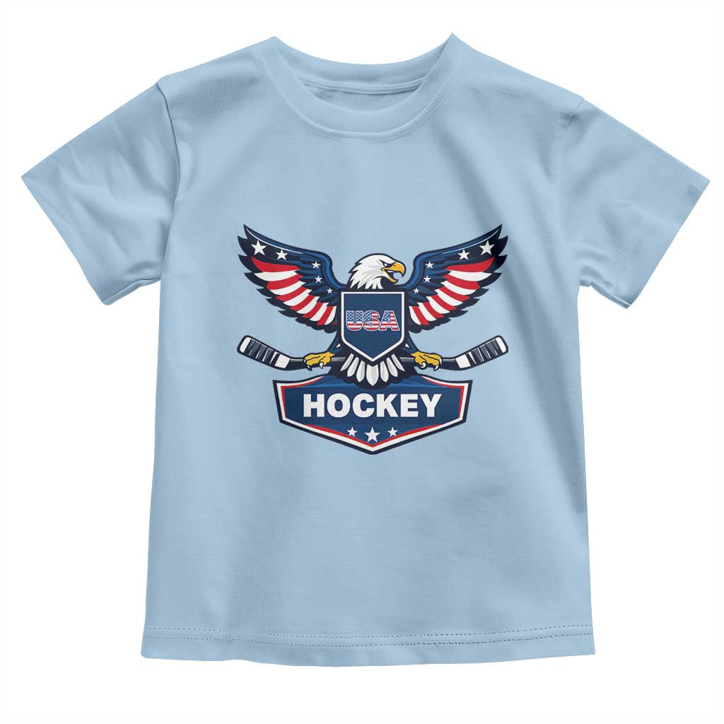 Screaming American Eagle Hockey Pride Graphic Toddler T Shirt Proud USA Ice Sticks Sports Fan