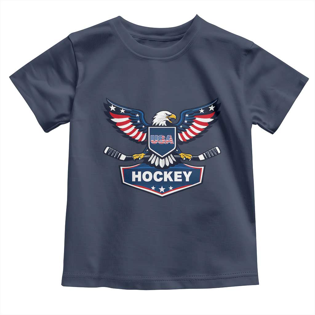 Screaming American Eagle Hockey Pride Graphic Toddler T Shirt Proud USA Ice Sticks Sports Fan