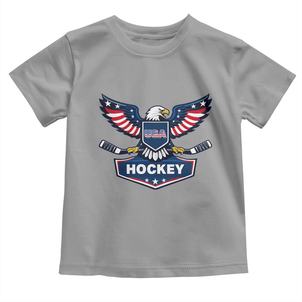 Screaming American Eagle Hockey Pride Graphic Toddler T Shirt Proud USA Ice Sticks Sports Fan